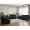 Image de Ensemble canapé droit fixe 3 + 2 places + fauteuil TINA tissu bouclette bleu foncé BOBOCHIC 6 places