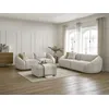 Image de Ensemble canapé droit fixe 3 + 2 places TINA velours côtelé avec pouf beige BOBOCHIC 6 places
