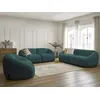 Image de Ensemble canapé droit fixe 3 + 2 places + fauteuil TINA tissu bouclette bleu clair BOBOCHIC 6 places