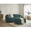 Image de Canapé droit fixe 2 places TINA tissu bouclette avec pouf bleu clair BOBOCHIC