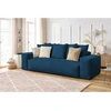 Image de Canapé droit fixe 3 places VOLTAIRE velours côtelé bleu foncé BOBOCHIC