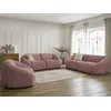 Image de Ensemble canapé droit fixe 3 + 2 places + fauteuil TINA velours côtelé rose BOBOCHIC 6 places