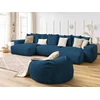 Image de Canapé panoramique fixe VOLTAIRE velours côtelé avec pouf jaune panoramique BOBOCHIC 7 places