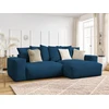 Image de Canapé d'angle réversible VOLTAIRE velours côtelé bleu foncé BOBOCHIC 4 places