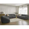 Image de Ensemble canapé droit fixe 3 + 2 places + fauteuil TINA tissu bouclette gris foncé BOBOCHIC 6 places