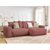 Image de Canapé d'angle réversible VOLTAIRE velours côtelé rose BOBOCHIC 4 places