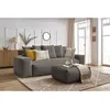Image de Canapé droit convertible coffre VOLTAIRE avec pouf taupe BOBOCHIC 4 places