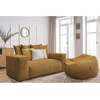 Image de Canapé droit fixe 2 places VOLTAIRE avec pouf jaune BOBOCHIC