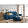 Image de Canapé droit convertible coffre VOLTAIRE avec pouf bleu foncé BOBOCHIC 4 places
