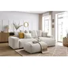 Image de Canapé d'angle réversible convertible coffre VOLTAIRE avec pouf beige réversible BOBOCHIC 5 places