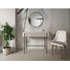 Image de Console 2 tiroirs 100 cm MATHILDE plateau effet marbre et pieds noir beige BOBOCHIC