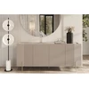 Image de Buffet 4 portes 200 cm MATHILDE plateau effet marbre et pieds or beige BOBOCHIC