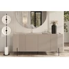Image de Buffet 4 portes 200 cm MATHILDE plateau effet marbre et pieds noir beige BOBOCHIC
