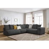 Image de Canapé d'angle fixe modulable VOLTAIRE avec 2 chauffeuses 2 places, 1 angle et 1 chauffeuse 1 place gris foncé angle droit BOBOCHIC 6 places