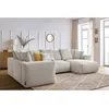Image de Canapé panoramique fixe modulable VOLTAIRE 1 méridienne, 1 chauffeuse 2 place, 1 angle, 1 chauffeuse 1 place beige angle droit BOBOCHIC 5 places