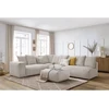 Image de Canapé d'angle fixe modulable VOLTAIRE avec 2 chauffeuses 2 places, 1 angle, 1 chauffeuse 1 place et 1 pouf beige angle gauche BOBOCHIC 7 places