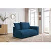 Image de Chauffeuse 2 places avec accoudoir pour canapé modulable VOLTAIRE bleu foncé angle droit BOBOCHIC 2 places