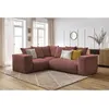 Image de Canapé d'angle fixe modulable VOLTAIRE avec 1 chauffeuse 2 places, 1 angle et 1 chauffeuse 1 place rose angle gauche BOBOCHIC 4 places