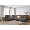 Image de Canapé d'angle fixe modulable VOLTAIRE avec 2 chauffeuses 2 places, 1 angle et 1 chauffeuse 1 place taupe angle gauche BOBOCHIC 6 places