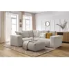 Image de Canapé d'angle fixe modulable VOLTAIRE avec 1 chauffeuse 2 places, 1 angle, 1 chauffeuse 1 place et 1 pouf beige angle gauche BOBOCHIC 5 places