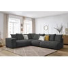 Image de Canapé d'angle fixe modulable VOLTAIRE avec 2 chauffeuses 2 places, 1 angle et 1 chauffeuse 1 place gris foncé angle gauche BOBOCHIC 6 places