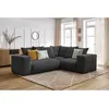 Image de Canapé d'angle fixe modulable VOLTAIRE avec 1 chauffeuse 2 places, 1 angle et 1 chauffeuse 1 place gris foncé angle droit BOBOCHIC 4 places