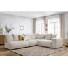 Image de Canapé d'angle fixe modulable VOLTAIRE avec 2 chauffeuses 2 places, 1 angle et 1 chauffeuse 1 place beige angle droit BOBOCHIC 6 places