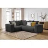 Image de Canapé d'angle fixe modulable VOLTAIRE avec 1 chauffeuse 2 places, 1 angle et 1 chauffeuse 1 place gris foncé angle gauche BOBOCHIC 4 places