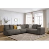 Image de Canapé d'angle fixe modulable VOLTAIRE avec 2 chauffeuses 2 places, 1 angle et 1 chauffeuse 1 place taupe angle droit BOBOCHIC 6 places