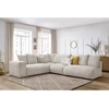 Image de Canapé d'angle fixe modulable VOLTAIRE avec 2 chauffeuses 2 places, 1 angle et 1 chauffeuse 1 place beige angle gauche BOBOCHIC 6 places