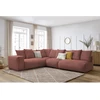 Image de Canapé d'angle fixe modulable VOLTAIRE avec 2 chauffeuses 2 places, 1 angle et 1 chauffeuse 1 place rose angle gauche BOBOCHIC 6 places
