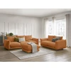 Image de Ensemble canapé droit fixe 3+2 places ERNEST avec pouf orange BOBOCHIC 6 places