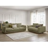 Image de Ensemble canapé droit fixe 3 + 2 places ERNEST vert BOBOCHIC 5 places