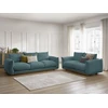 Image de Ensemble canapé droit fixe 3 + 2 places ERNEST bleu foncé BOBOCHIC 5 places