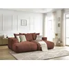Image de Canapé droit fixe 4 places VOLTAIRE assise profonde orange BOBOCHIC