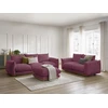 Image de Ensemble canapé droit fixe 3+2 places ERNEST avec pouf rouge BOBOCHIC 6 places