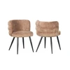 Image de Lot de 2 chaises SOLEA tissu velours marron clair BOBOCHIC