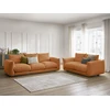 Image de Ensemble canapé droit fixe 3 + 2 places ERNEST orange BOBOCHIC 5 places