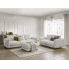 Image de Ensemble canapé droit fixe 3+2 places ERNEST avec pouf gris clair BOBOCHIC 6 places