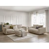 Image de Ensemble canapé droit fixe 3+2 places ERNEST avec pouf taupe BOBOCHIC 6 places