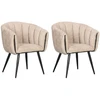 Image de Lot de 2 chaises ADA tissu velours beige BOBOCHIC