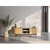 Image de Meuble TV arrondi 2 portes 168 cm AMBOISE couleur chêne BOBOCHIC
