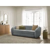 Image de Canapé droit convertible déplimousse NEYO tissu texturé gris foncé BOBOCHIC 3 places