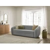Image de Canapé droit convertible déplimousse NEYO tissu lisse gris foncé BOBOCHIC 3 places