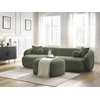 Image de Canapé d'angle fixe ASHLEY avec pouf vert angle gauche BOBOCHIC 4 places