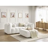 Image de Canapé droit fixe 3 places DENVER avec pouf blanc BOBOCHIC