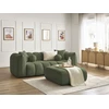 Image de Canapé droit fixe 3 places DENVER avec pouf vert BOBOCHIC