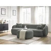 Image de Canapé d'angle fixe ASHLEY avec pouf gris foncé angle gauche BOBOCHIC 4 places