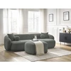 Image de Canapé d'angle fixe ASHLEY avec pouf gris foncé angle droit BOBOCHIC 4 places