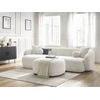 Image de Canapé d'angle fixe ASHLEY avec pouf blanc angle gauche BOBOCHIC 4 places